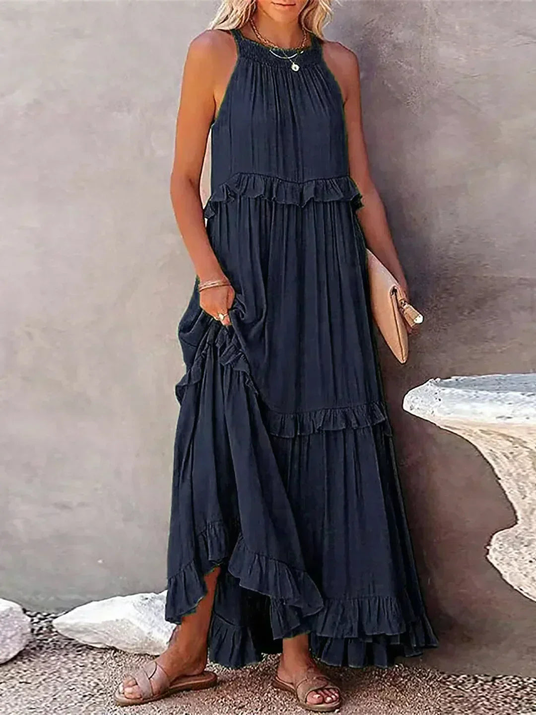 Womens Floral Dress Chic Fit