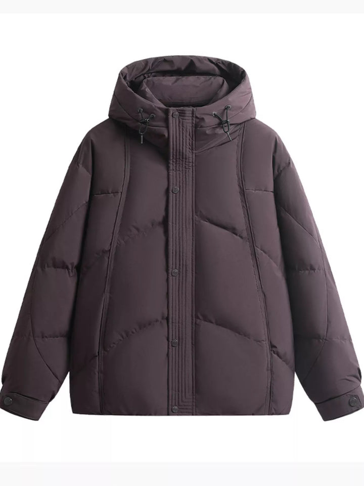 Mens Puffer Coat Thick Insulated Warm Winter Outerwear - BritishMode