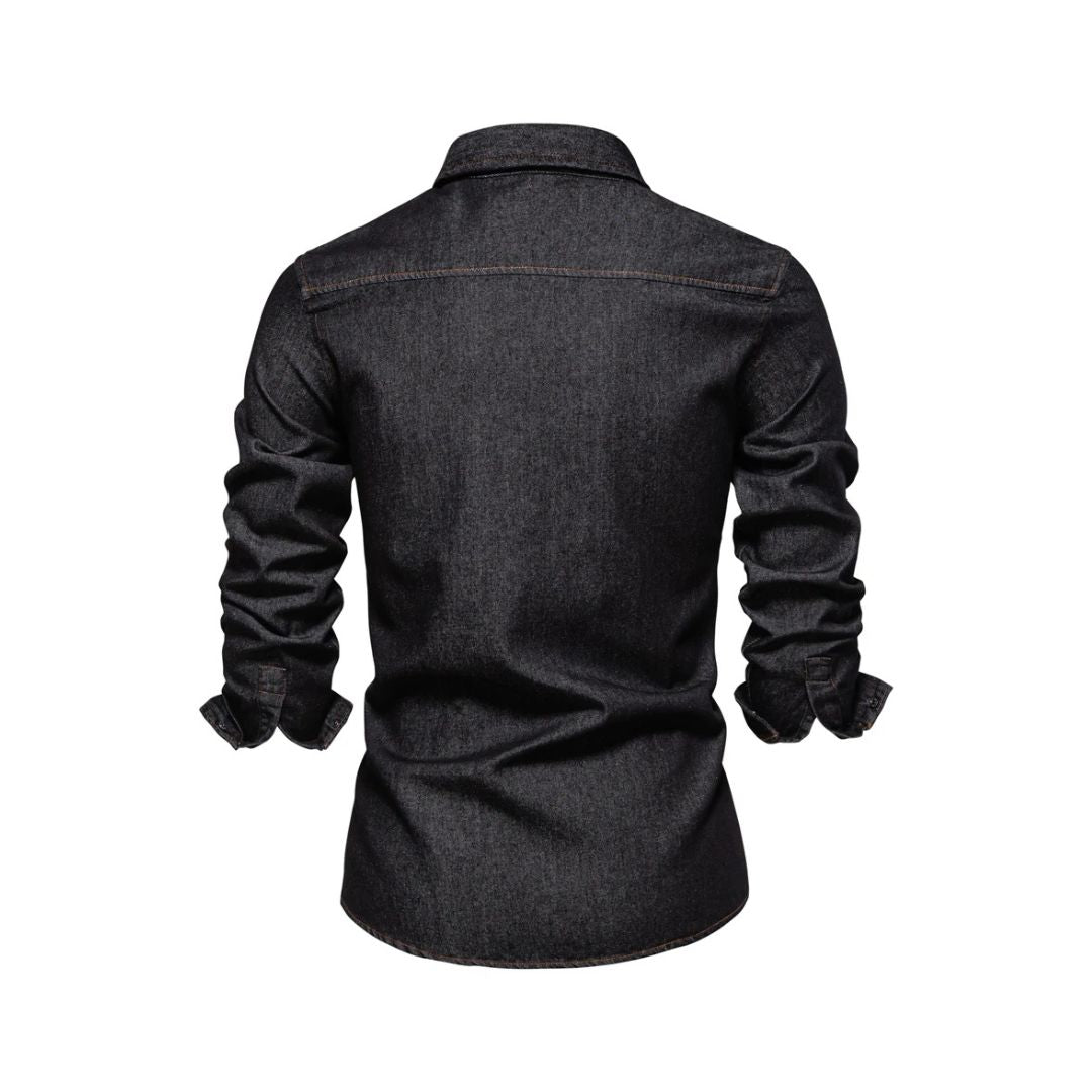Mens Denim Shirt Casual Fit with Pockets