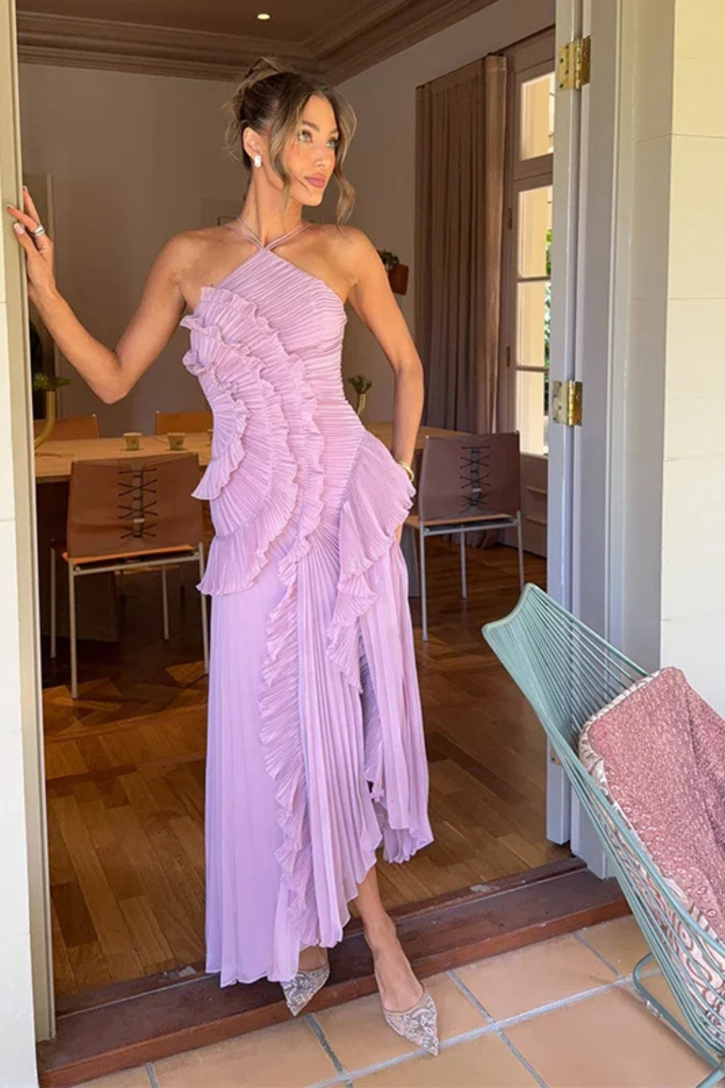 Womens Romantic Flow Dress Wedding Guest