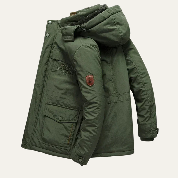 Mens Parka Jacket Fleece Lined Hooded Winter Fit