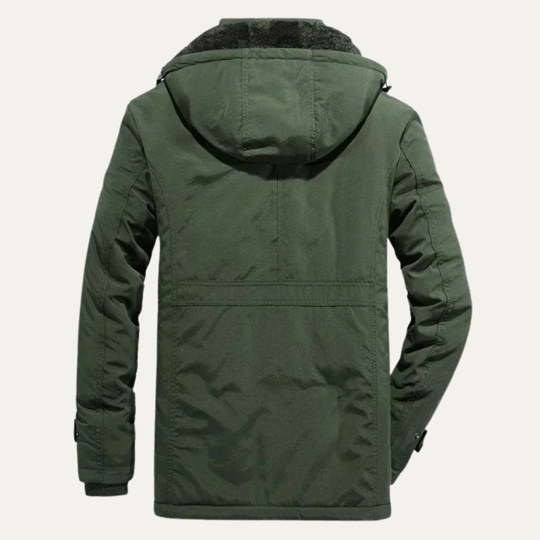 Mens Parka Jacket Fleece Lined Hooded Winter Fit