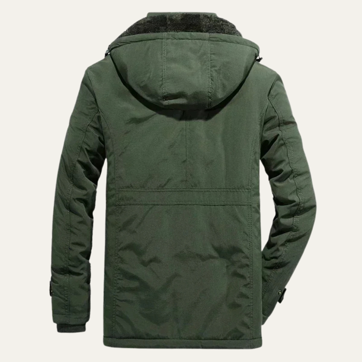 Mens Parka Jacket Fleece Lined Hooded Winter Fit