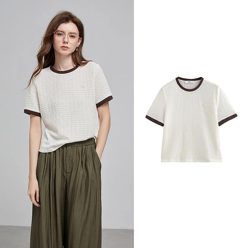 Unisex Crew Neck T-Shirt Textured Classic Fit