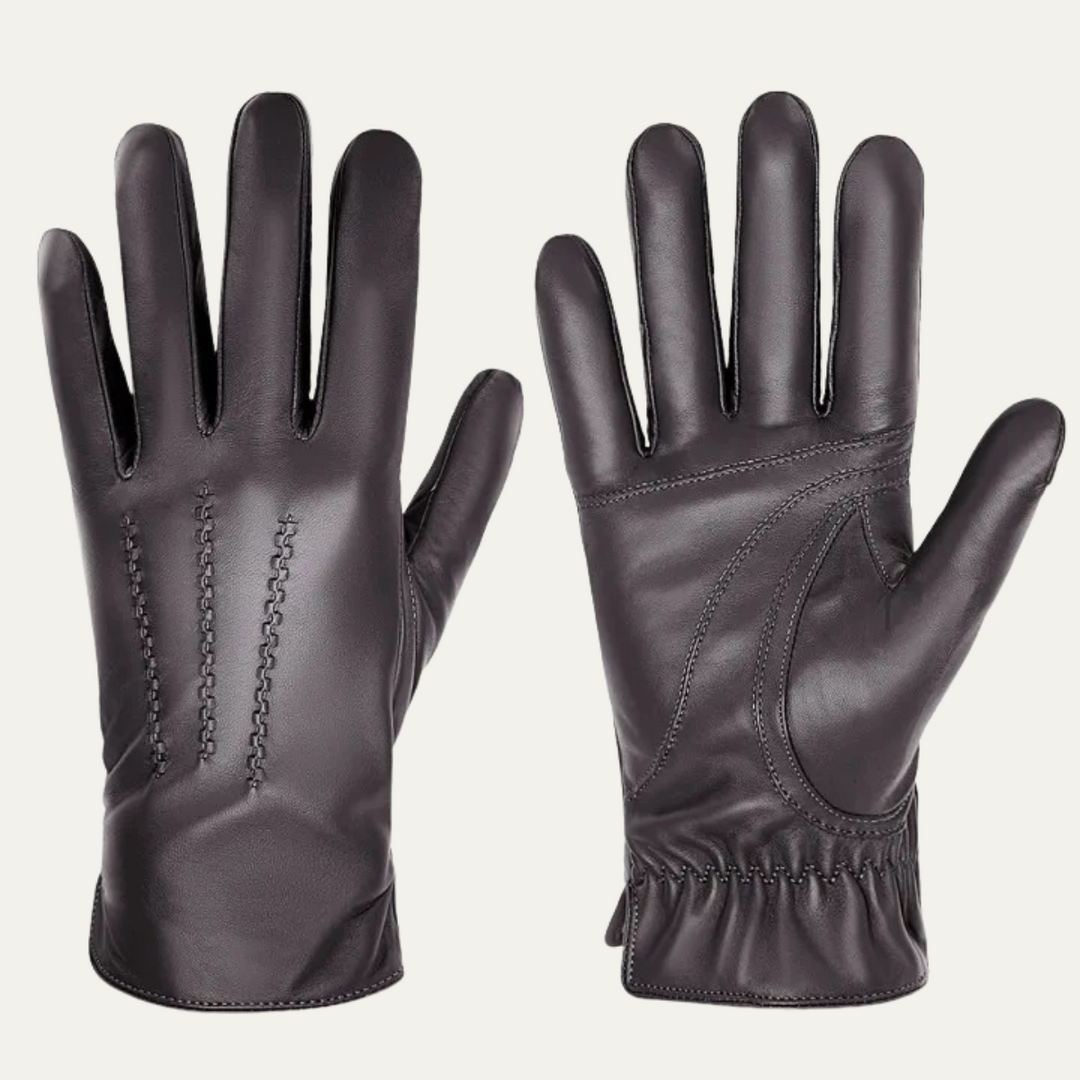 Mens Leather Gloves Fleece Lined Winter Fit