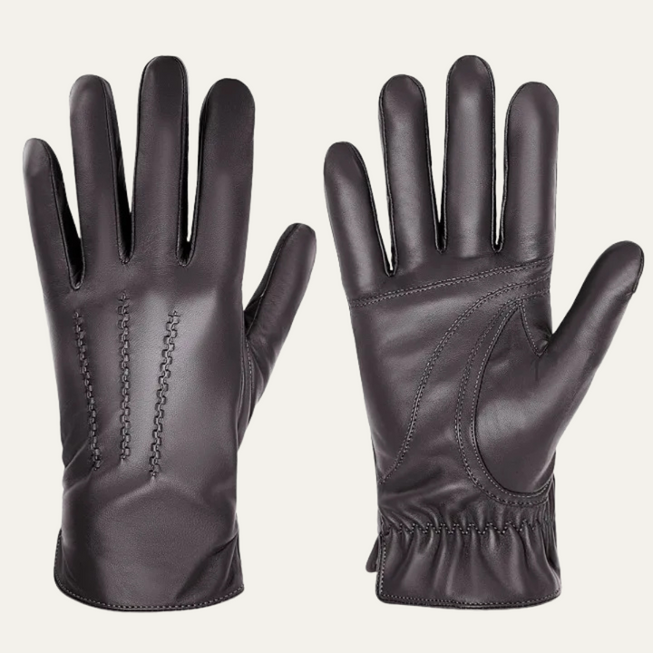 Mens Leather Gloves Fleece Lined Winter Fit