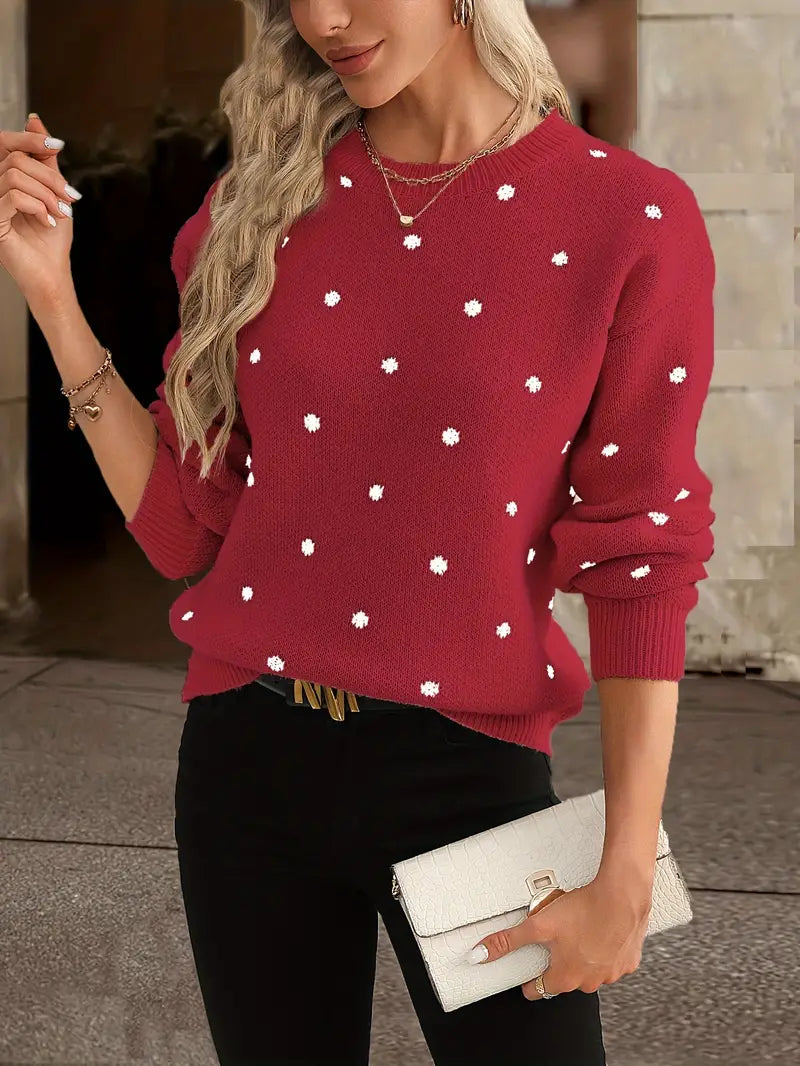 Womens Long Sleeve Sweater Soft Warm Knit