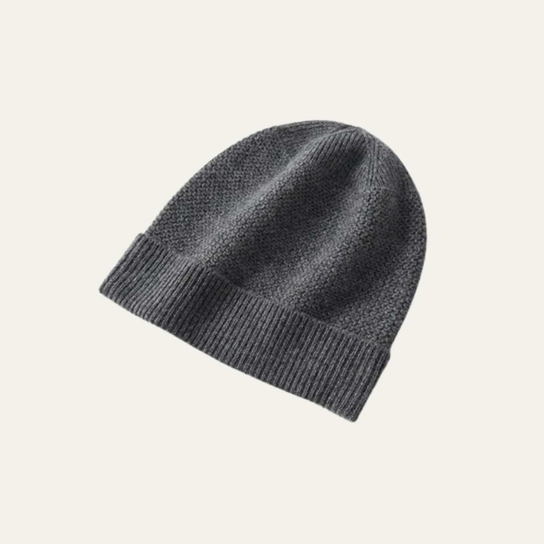 Mens Ribbed Knit Cashmere Beanie Warm Fit