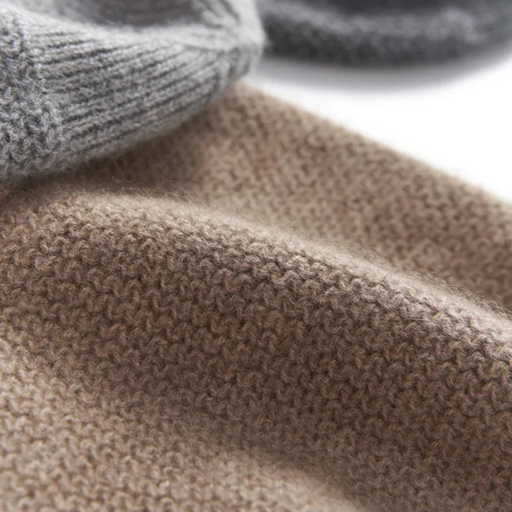 Mens Ribbed Knit Cashmere Beanie Warm Fit