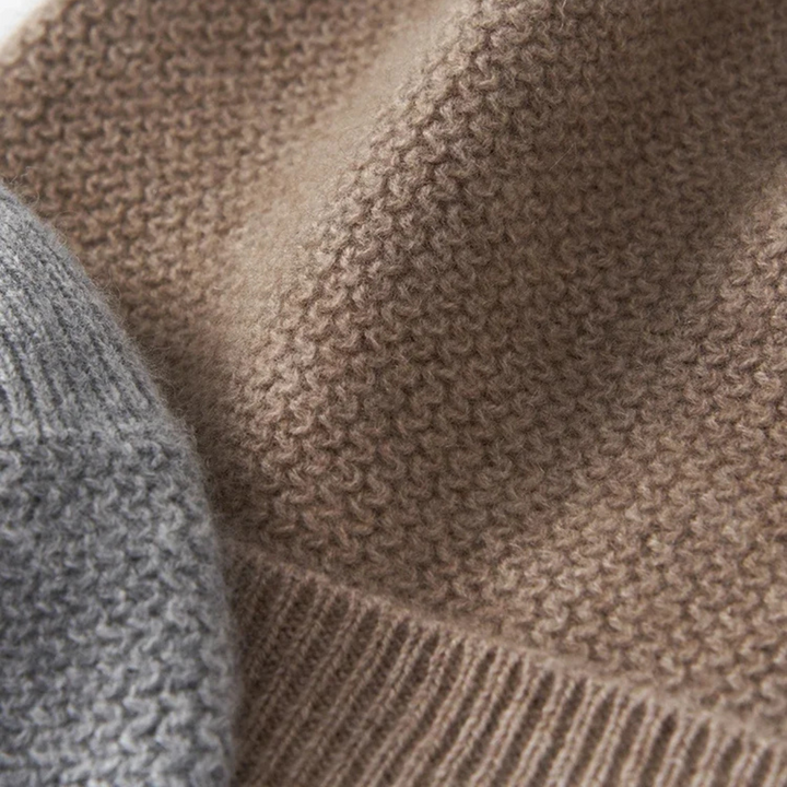 Mens Ribbed Knit Cashmere Beanie Warm Fit
