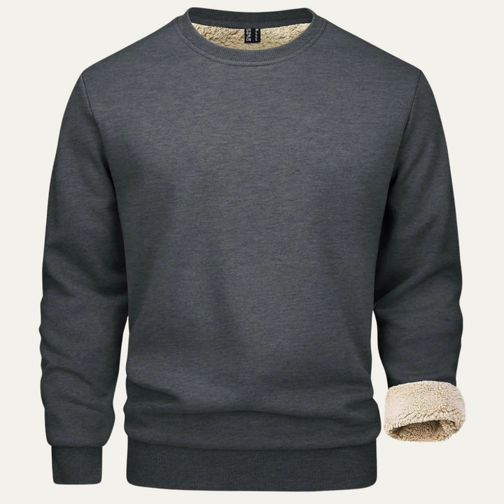 Mens Casual Fleece Lined Jumper Comfortable Fit - BritishMode