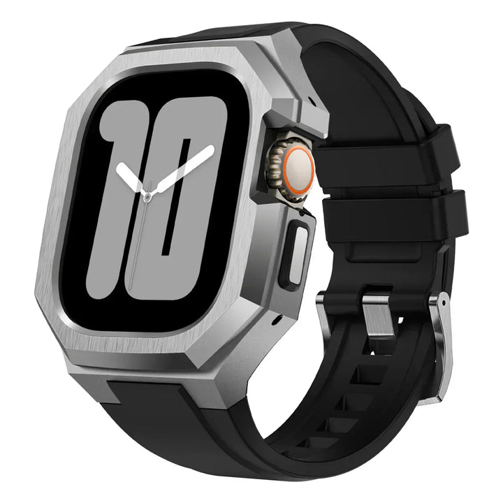 Unisex Apple Watch Strap Rubber with Metal Case