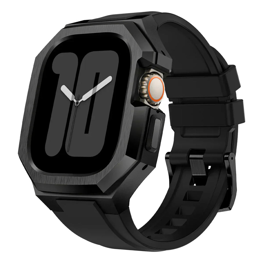 Unisex Apple Watch Strap Rubber with Metal Case