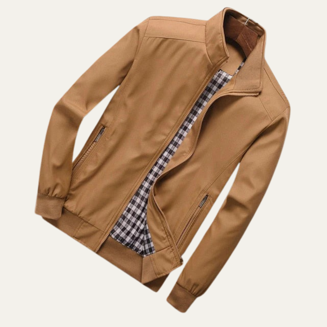 Mens Bomber Jacket Lightweight Plaid Lined Summer