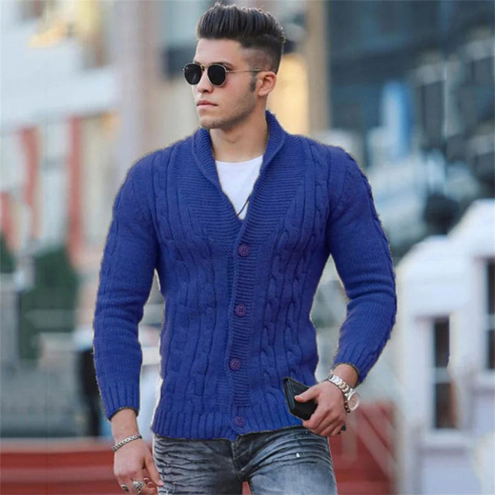 Mens Sweater Cardigan Wool Blend Relaxed Fit
