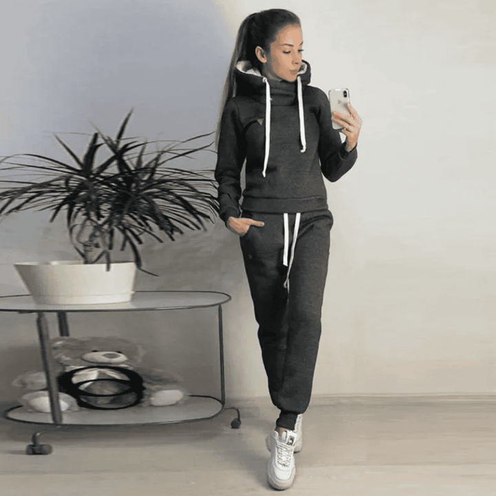 Womens Hoodie Set Relaxed Fit Cotton Blend - BritishMode