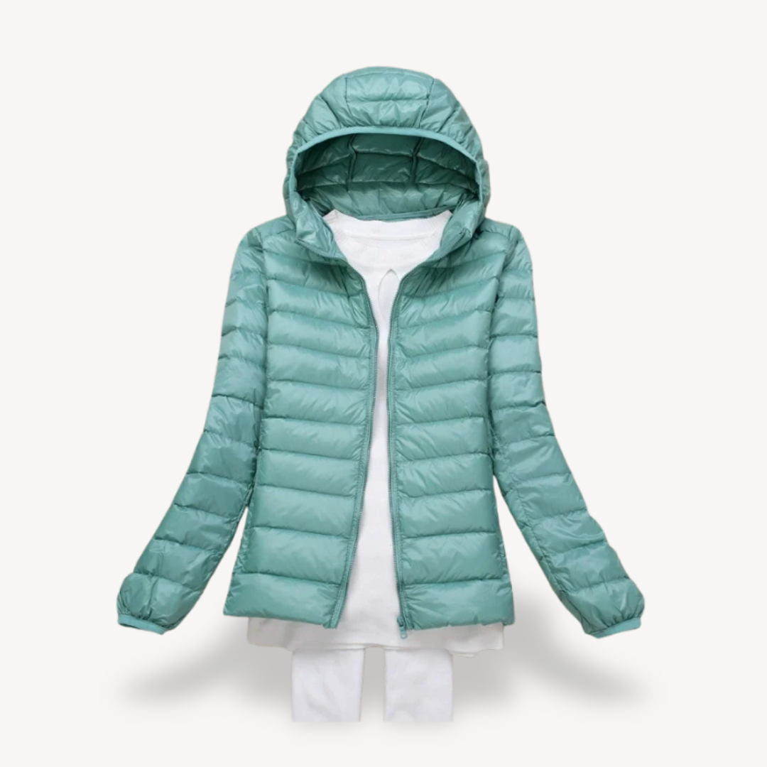 Womens Ultralight Puffer Jacket with Hooded Design - BritishMode