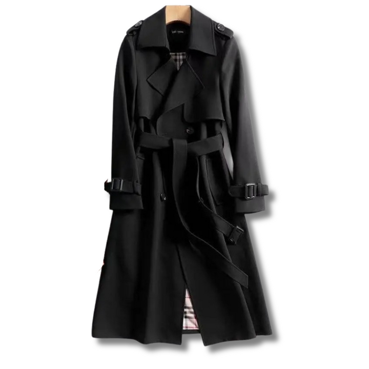 Womens Trench Coat Wool-Blend Fabric Classic Fit
