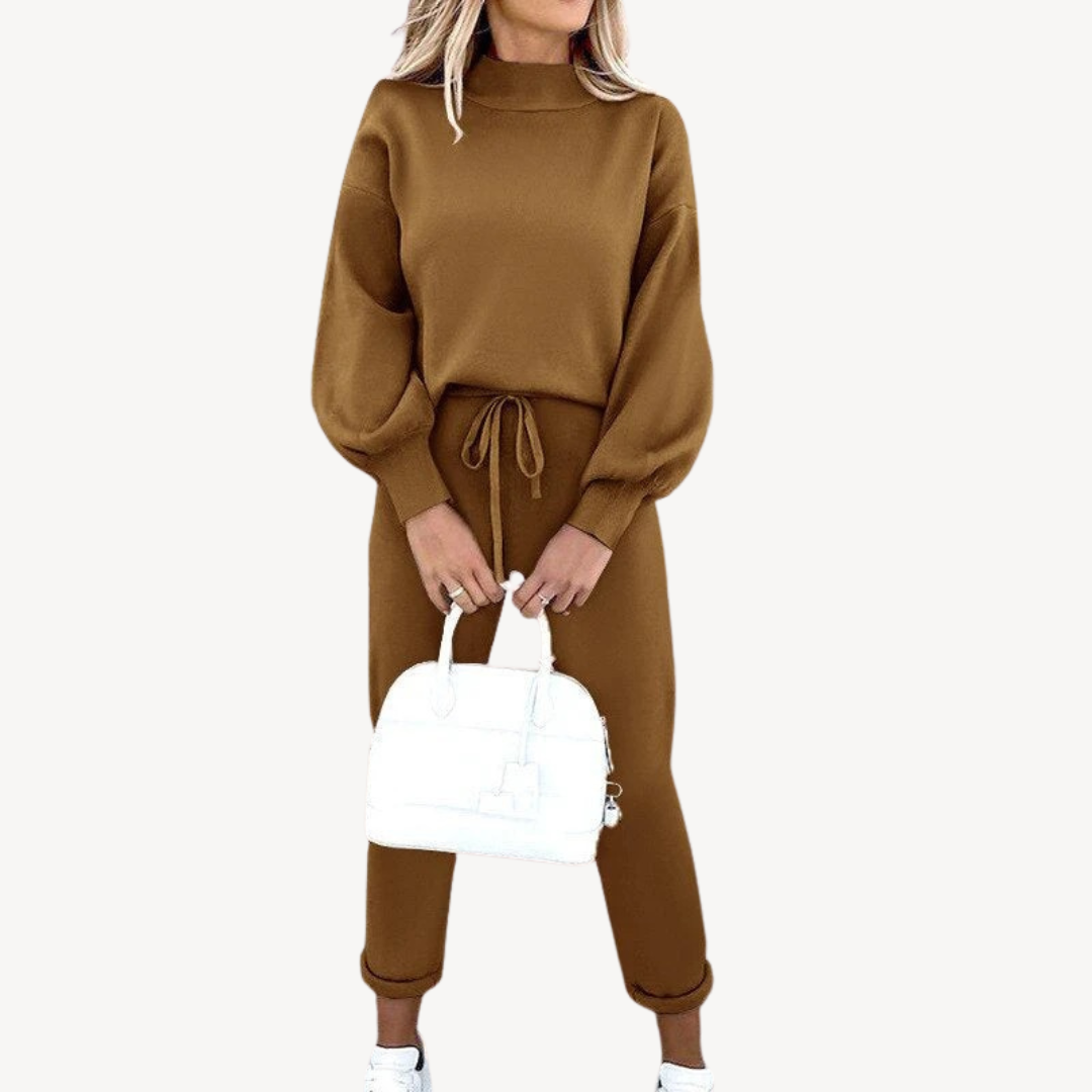 Womens Knit Sweater and Pants Loungewear Set Relaxed Fit