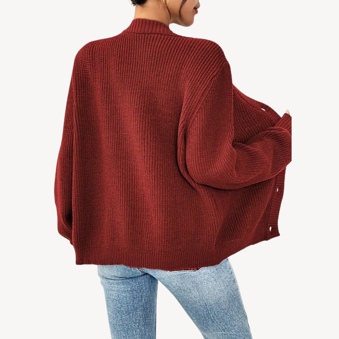Womens Cardigan Sweater V-Neck Drop Shoulder