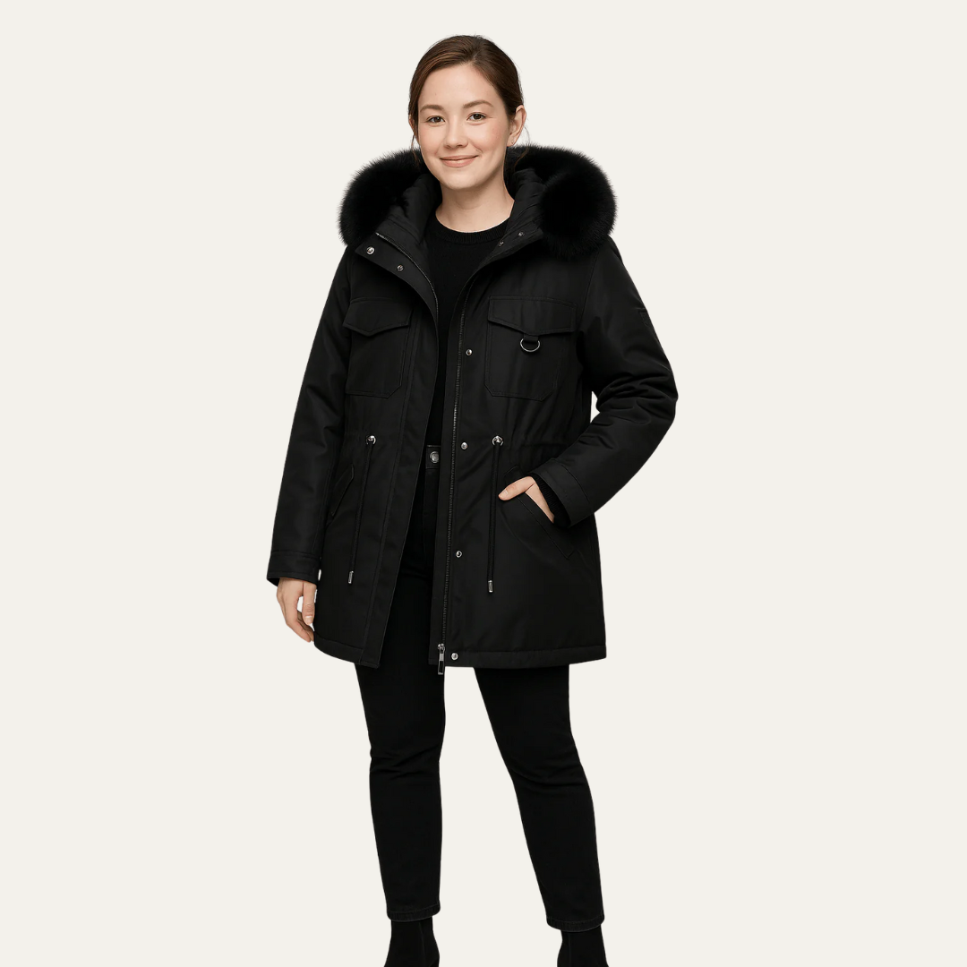 Womens Mid-Length Parka Jacket Insulated Casual Fit