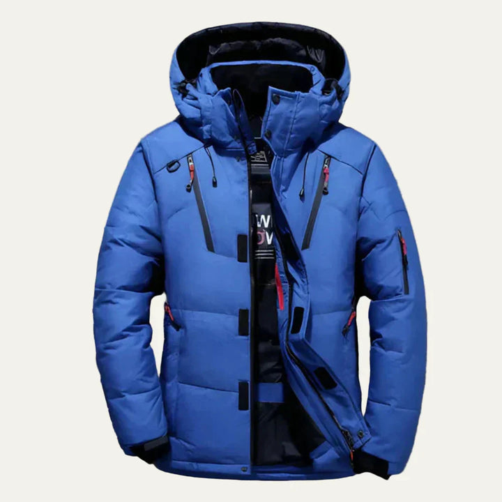 Mens Quilted Puffer Jacket Hooded Warm Fit