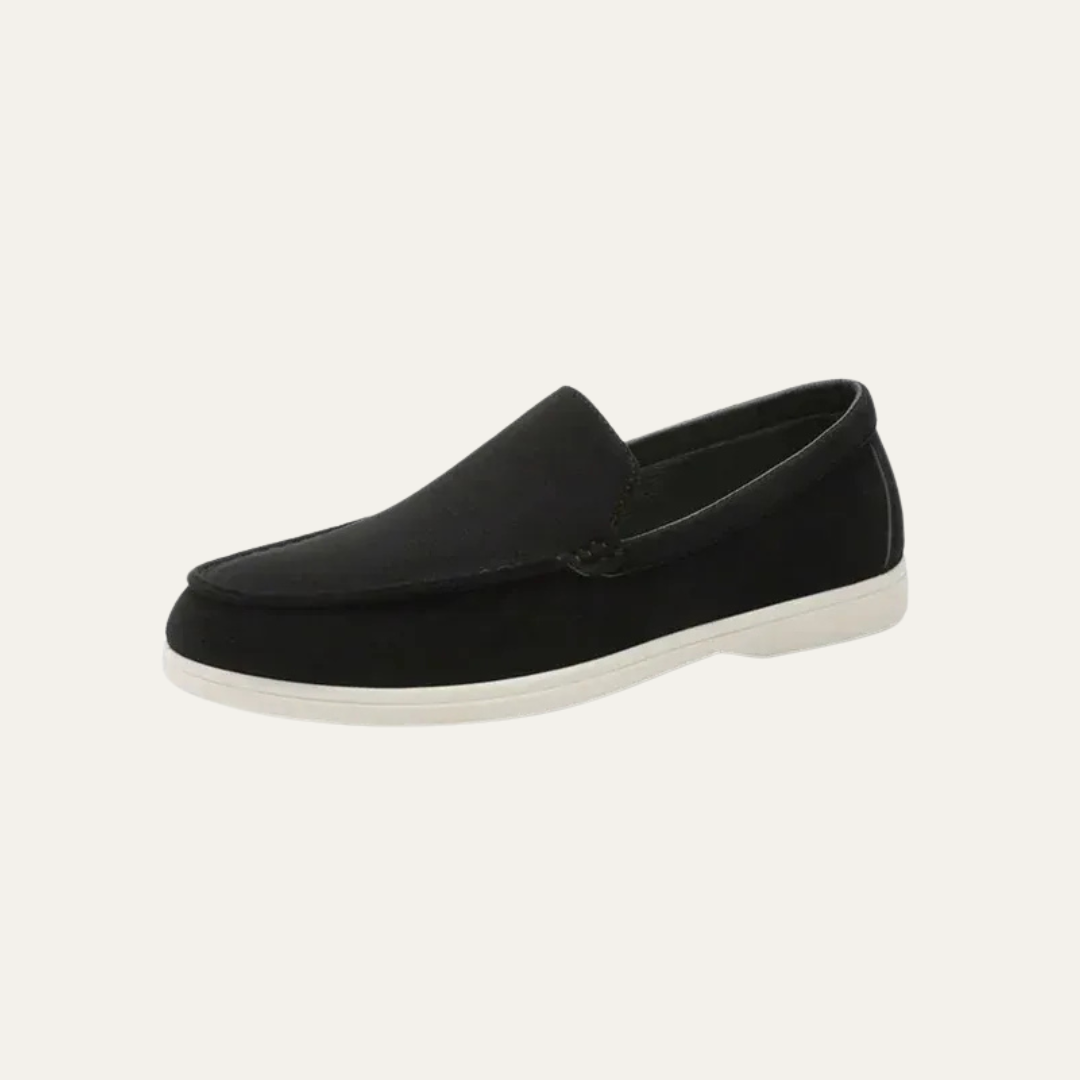 Mens Suede Slip-On Loafers Minimalist Apron Toe