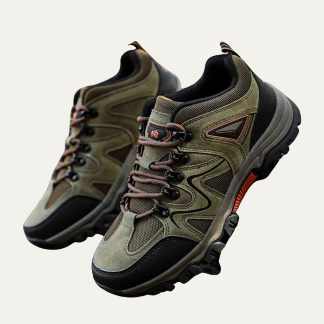Mens Trail Shoes Mesh Panel Rugged Design