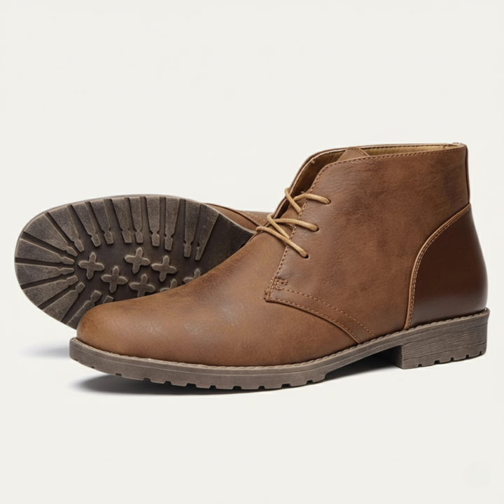 Mens Leather Boots Classic Retro Style