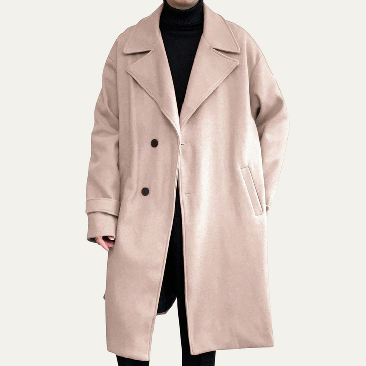 Mens Wool Wrap Coat with Belt Smart Fit