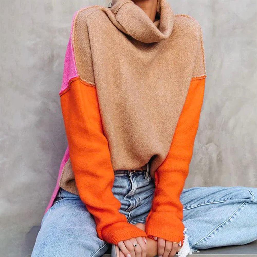 Womens Turtleneck Sweater Knit Cozy Fit - BritishMode