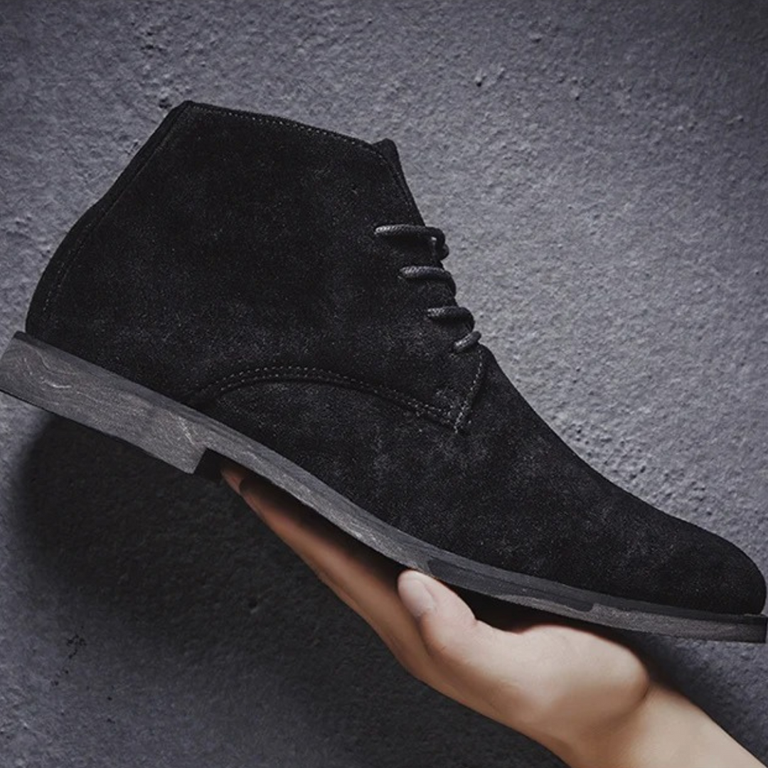 Mens Casual Suede Lace-Up Ankle Boots