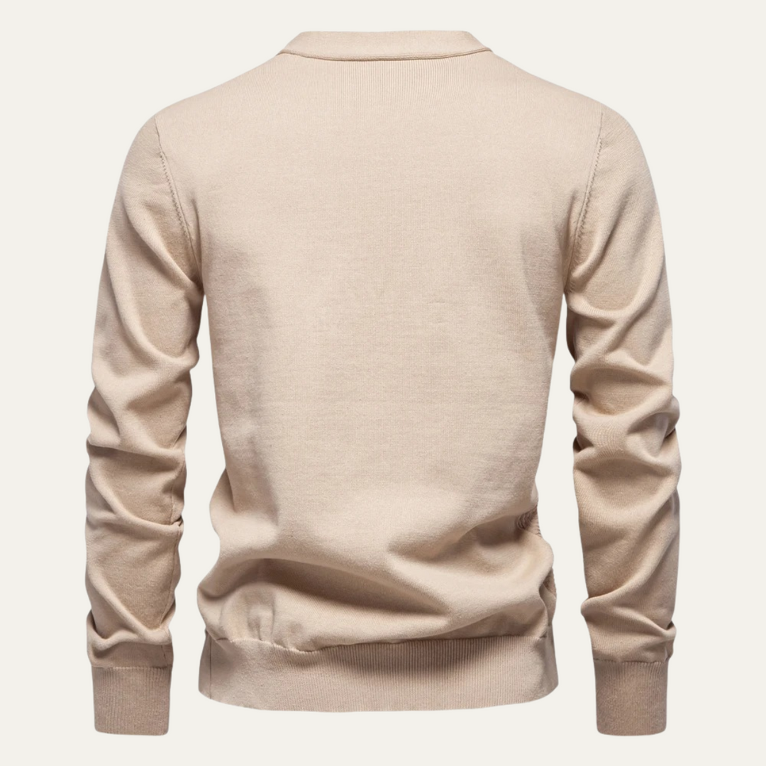 Mens Basketweave Knit Cardigan V-Neck Button Front