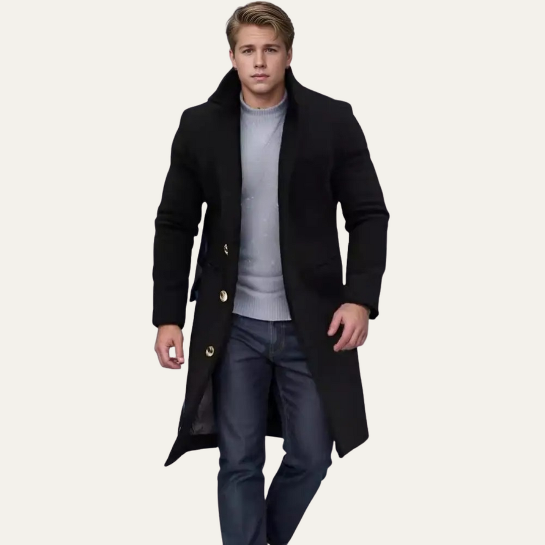 Mens Wool Blend Overcoat Winter Elegant Fit