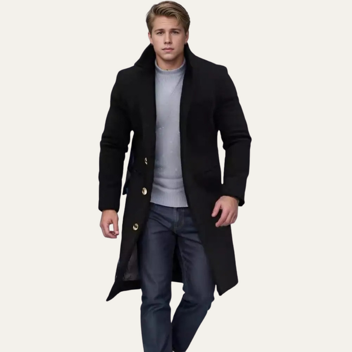 Mens Wool Blend Overcoat Winter Elegant Fit