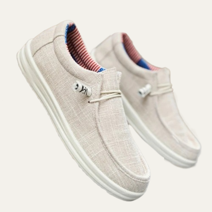 Mens Casual Slip-On Shoes Textile Moc Toe