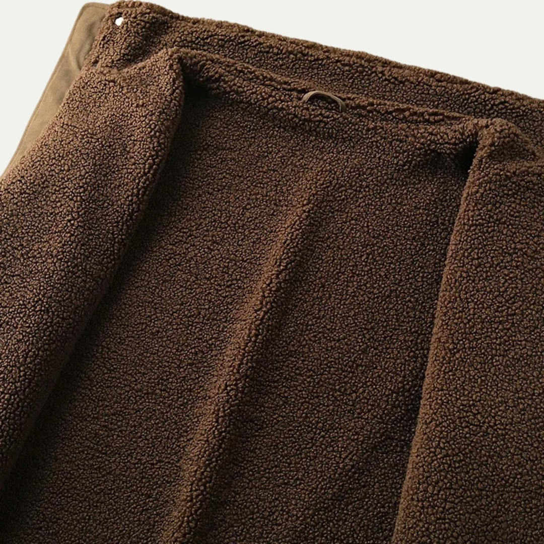 Mens Suede Jacket with Fleece Lining Vintage Style