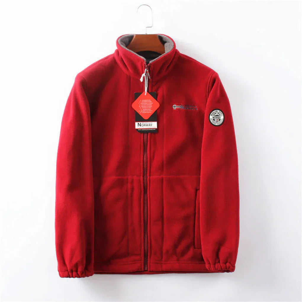 Mens Fleece Jacket Wind Resistant Practical Fit