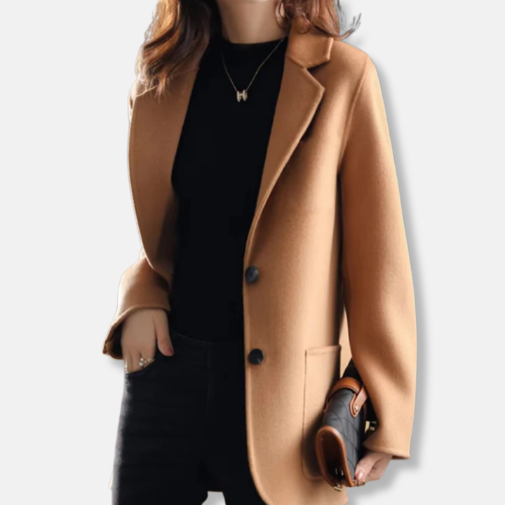 Womens Straight Fit Blazer Coat Button Front with Pockets