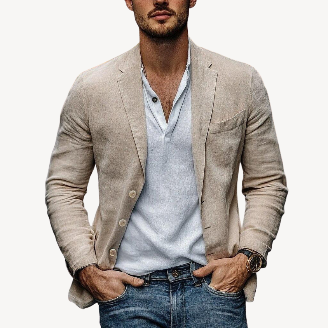 Mens Linen Blazer Relaxed Fit