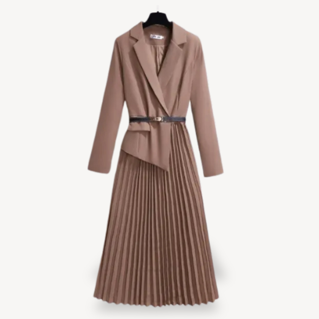 Womens Blazer Dress Pleated Fit