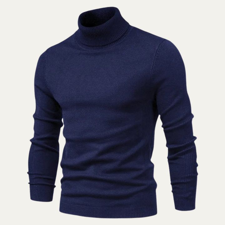Mens Slim Fit Turtleneck Knit Jumper Casual Style