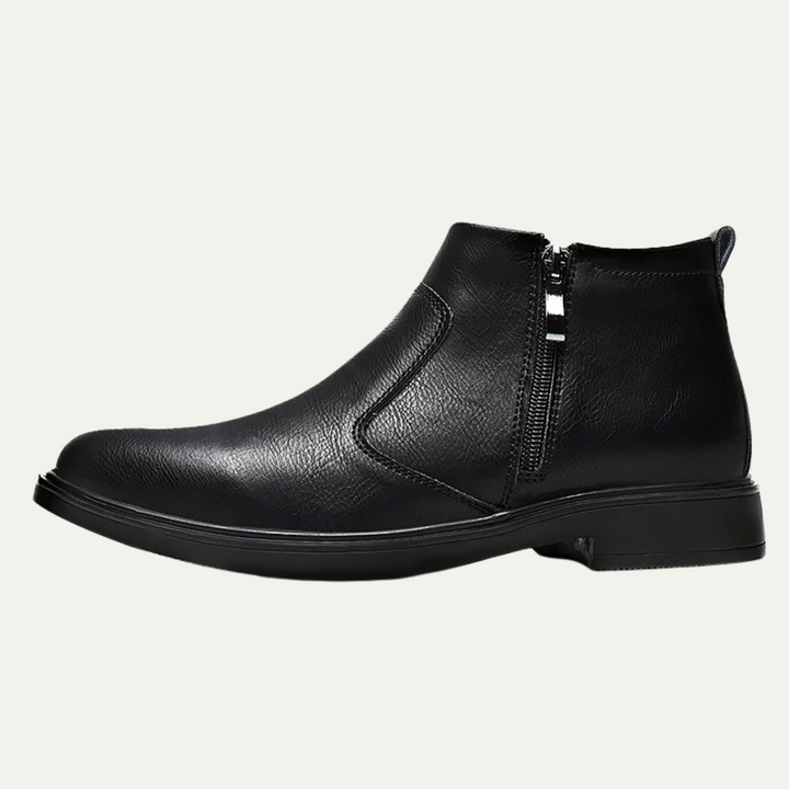Mens Leather Ankle Boots Casual Side Zip