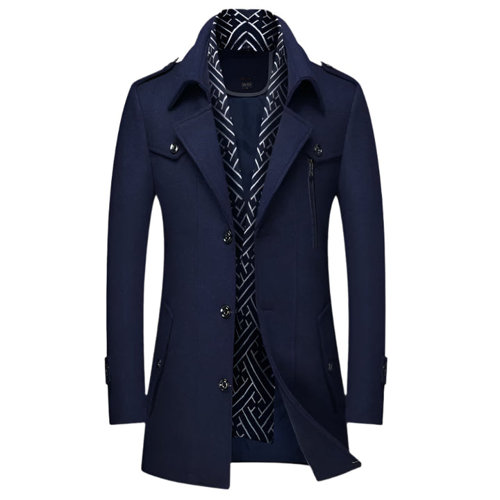 Mens Tailored Coat Wool Blend Slim Fit