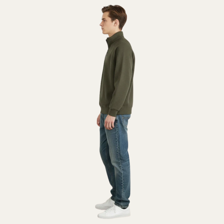 Mens Quarter Zip Sweater Soft Fleece Fit
