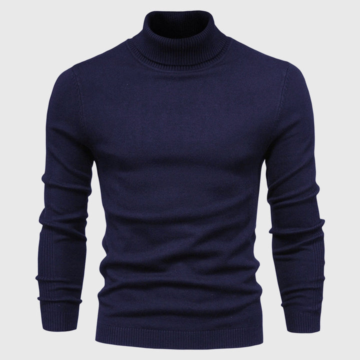 Mens Turtleneck Jumper Soft Knit Washable Layering