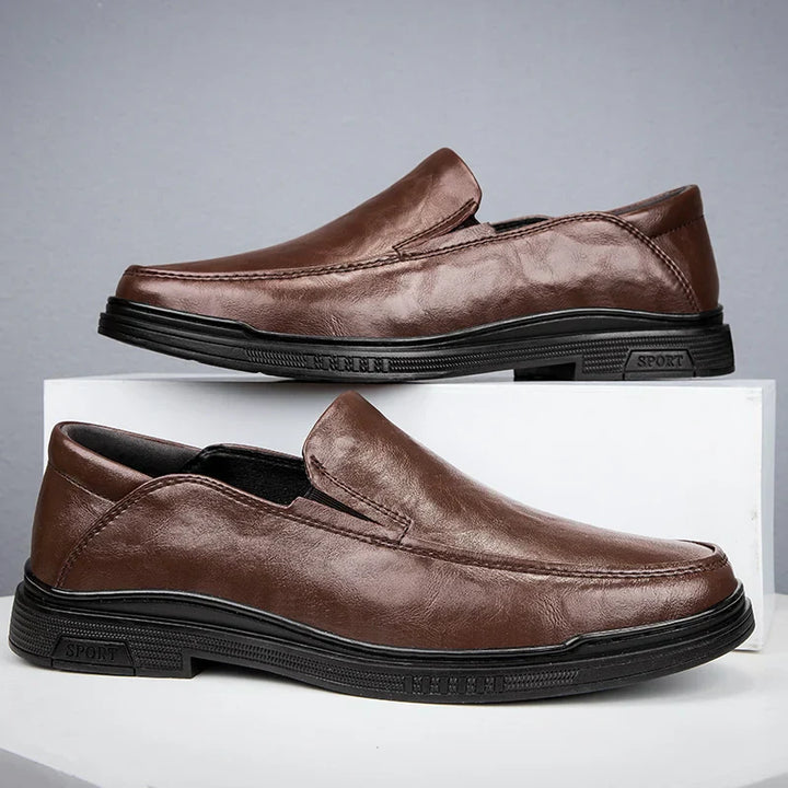 Mens Loafers Genuine Leather Slip-On