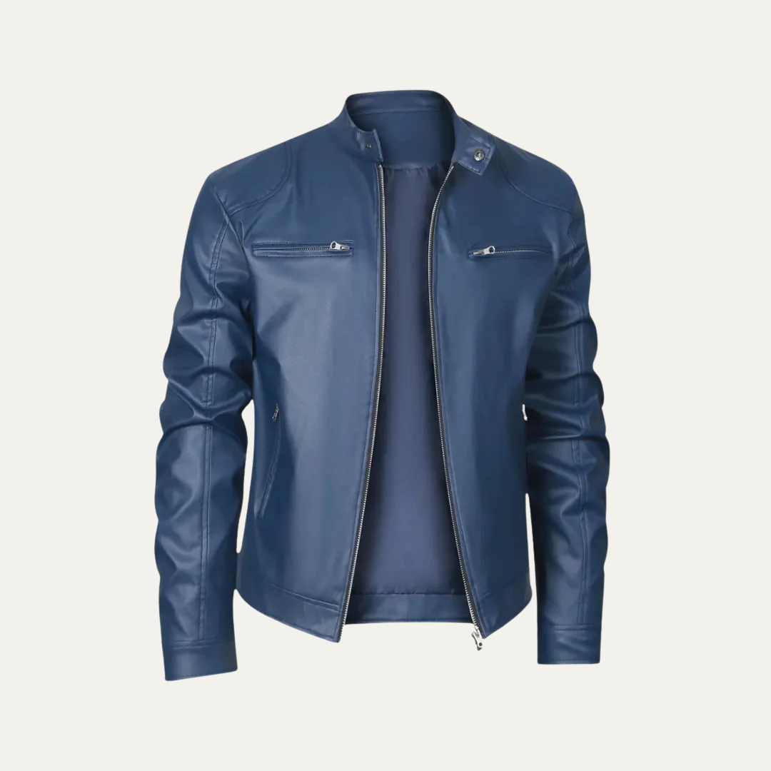 Mens Leather Motorcycle Jacket Fitted Style