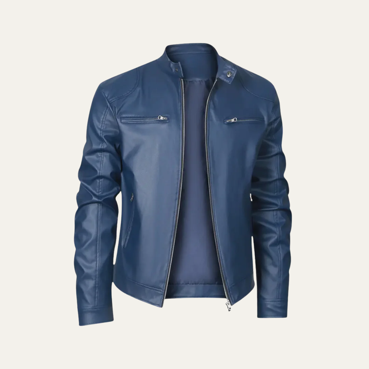 Mens Leather Motorcycle Jacket Fitted Style