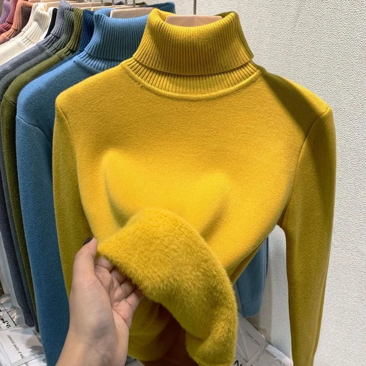 Womens Winter Sweater Fleece Lined Cozy Fit